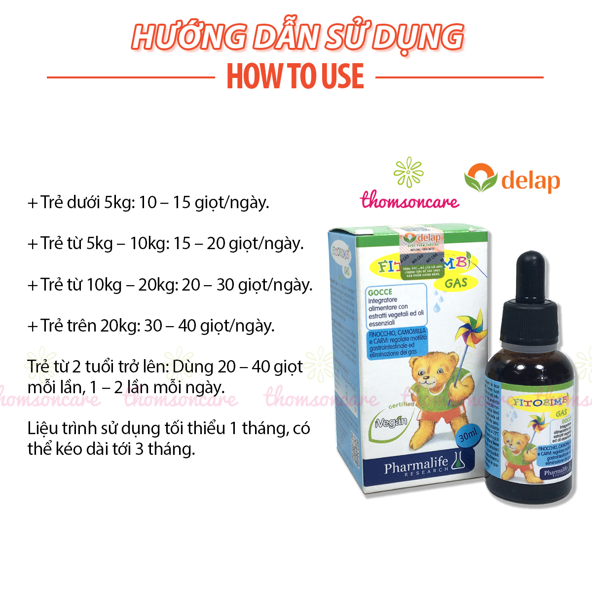 Gas Bimbi - Hỗ trợ giảm rối loạn tiêu hóa cho bé - Chai 30ml - Nhập khẩu từ hãng Fitobimbi của Ý