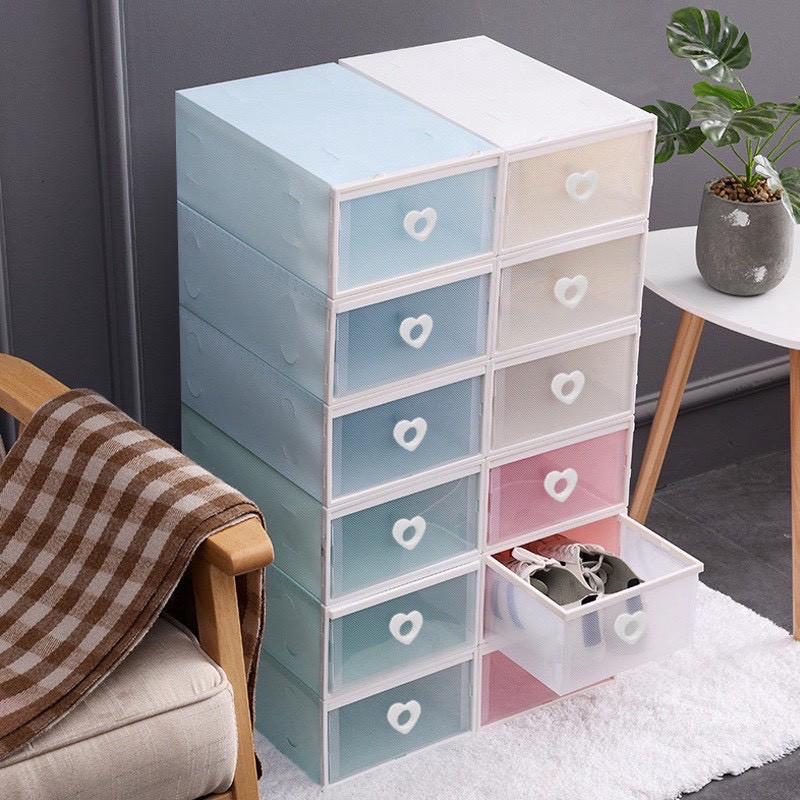 Hộp Đựng Giày Nắp Nhựa Cứng Trong Suốt , Size lớn Nhiều Màu