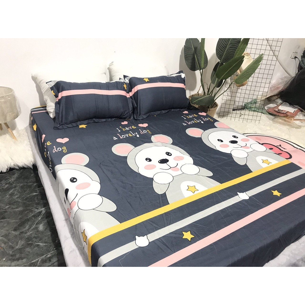 Bộ Ga Gối Cotton Poli Hoạt Hình 3D - GGSP001