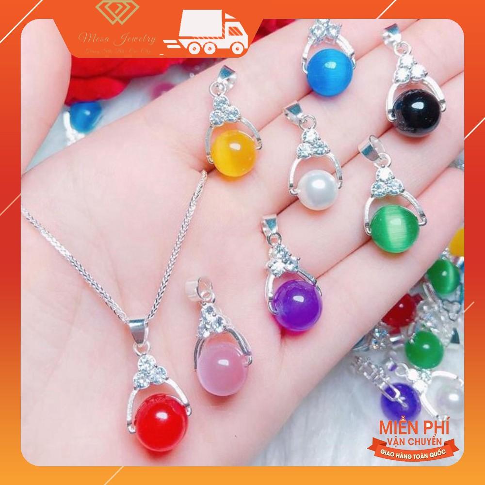 DÂY CHUYỀN NỮ BẠC TA - DÂY CHUYỀN PHONG THỦY MẶT 3 ĐÁ