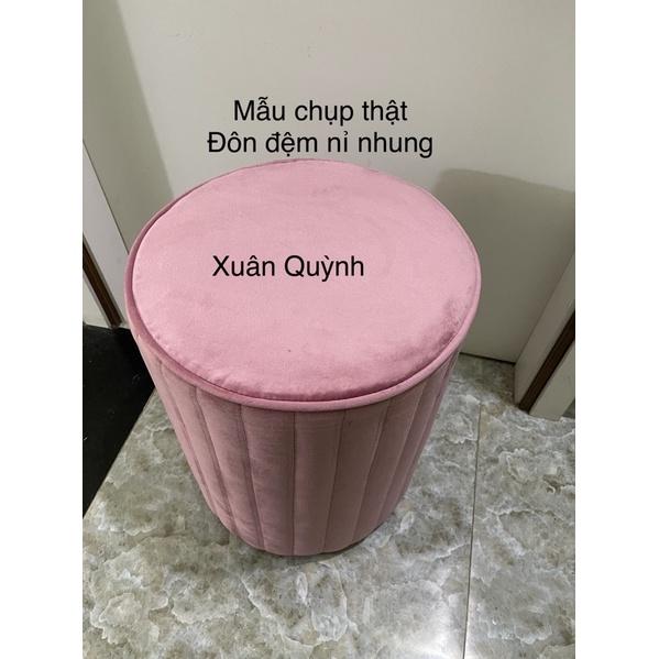 Sang sịn Đôn giá xưởng sản xuất nhung nỉ chọn màu ib shop, đôn chân kim loại sịn sò. (Sẵn hàng