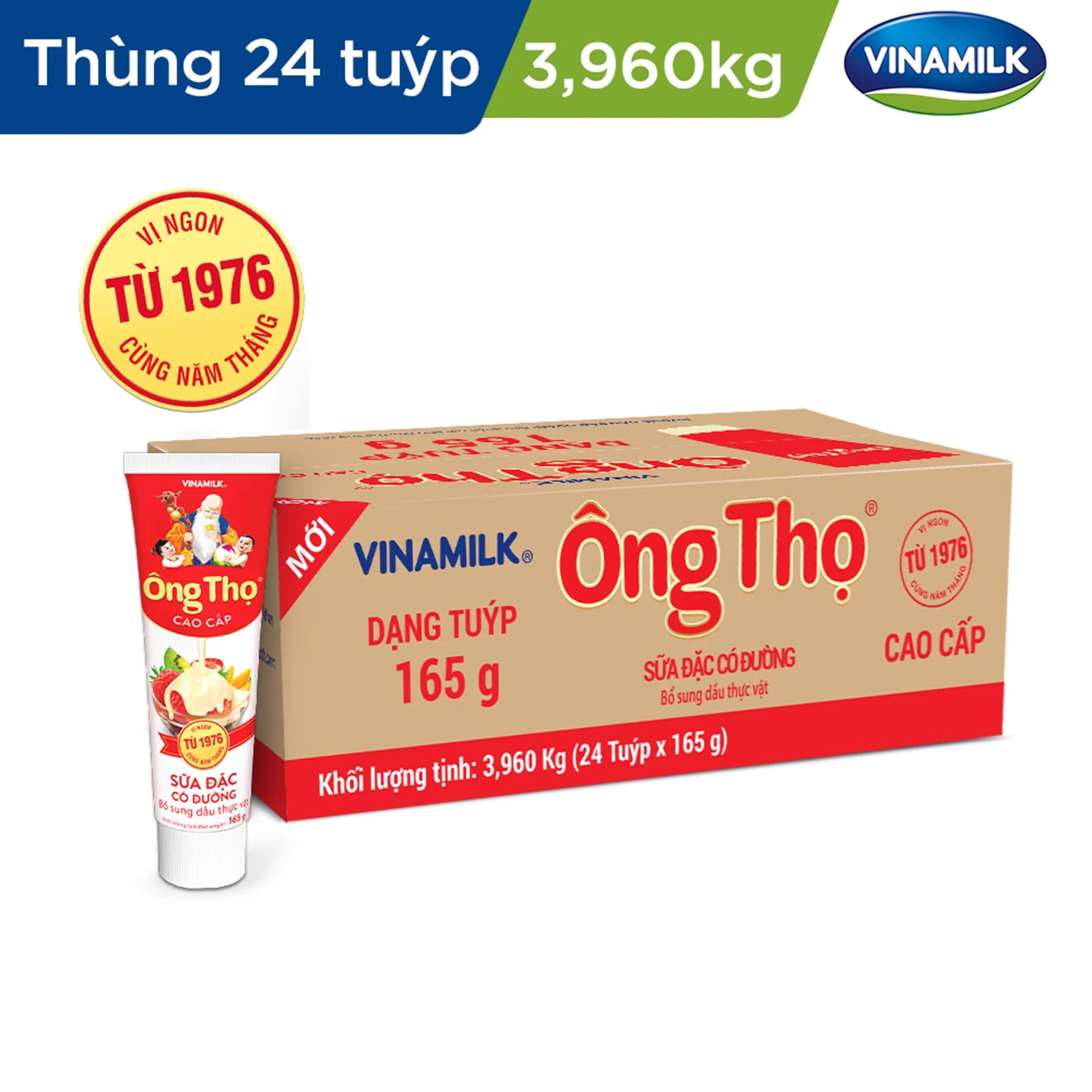 Bộ 6 Tuýp SĐCĐ Vinamilk Ông Thọ Đỏ - Loại Tuýp 165g