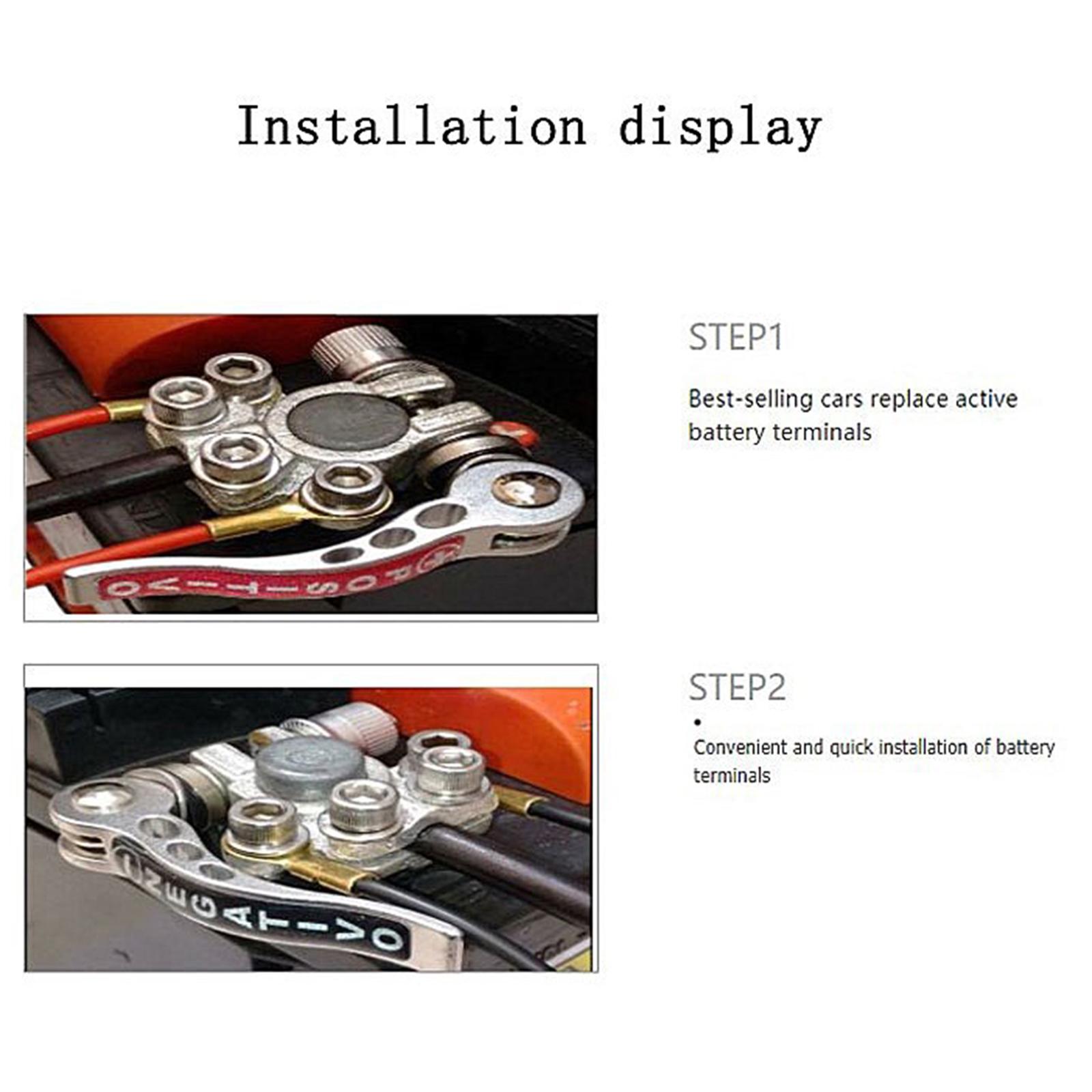 2pcs Battery Terminal Connectors for SAE / JIS Type A Posts with Wrench