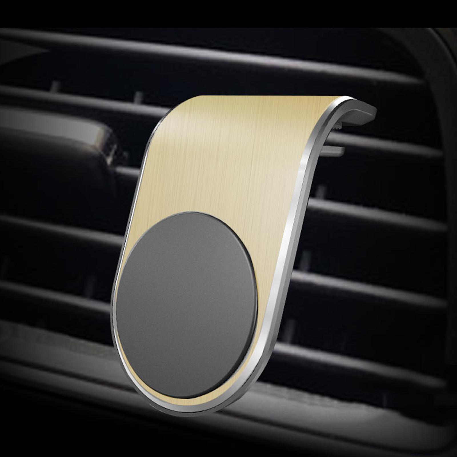 Golden Car Mobile Cell Phone Holder Magnetic Air Vent Clip Mount for iPhone
