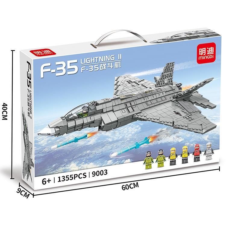 Đồ chơi Lắp Ráp May Bay Tàng hình Hoa Kỳ F-35, Mingdi 9003 Lightning II Lockheed Martin, Xếp hình thông minh