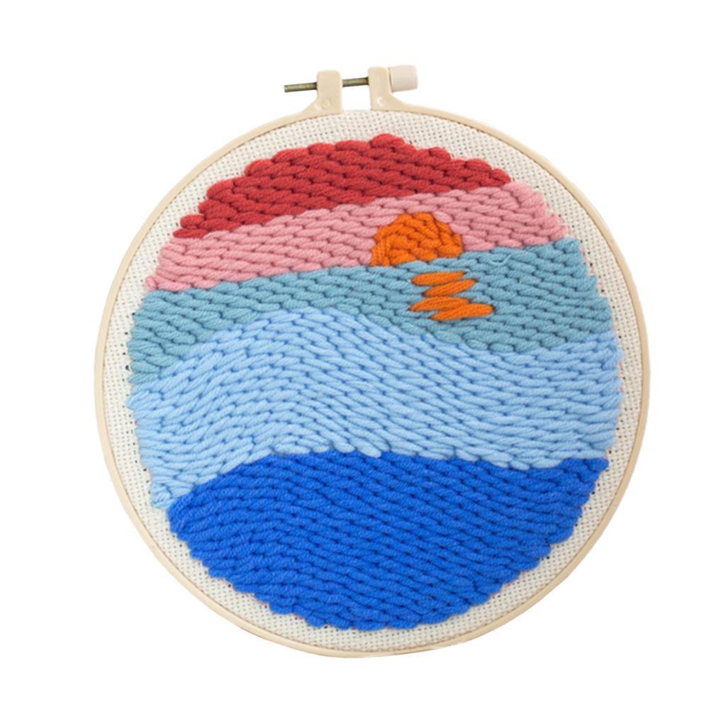 3 Sets Punch  Kits Rug-Punch Beginner Kit DIY Craft 20cm