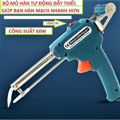 Mỏ hàn tự động đẩy thiếc hàn mũi cong có công tắc 60w loại tốt thiết kế mới siêu bền