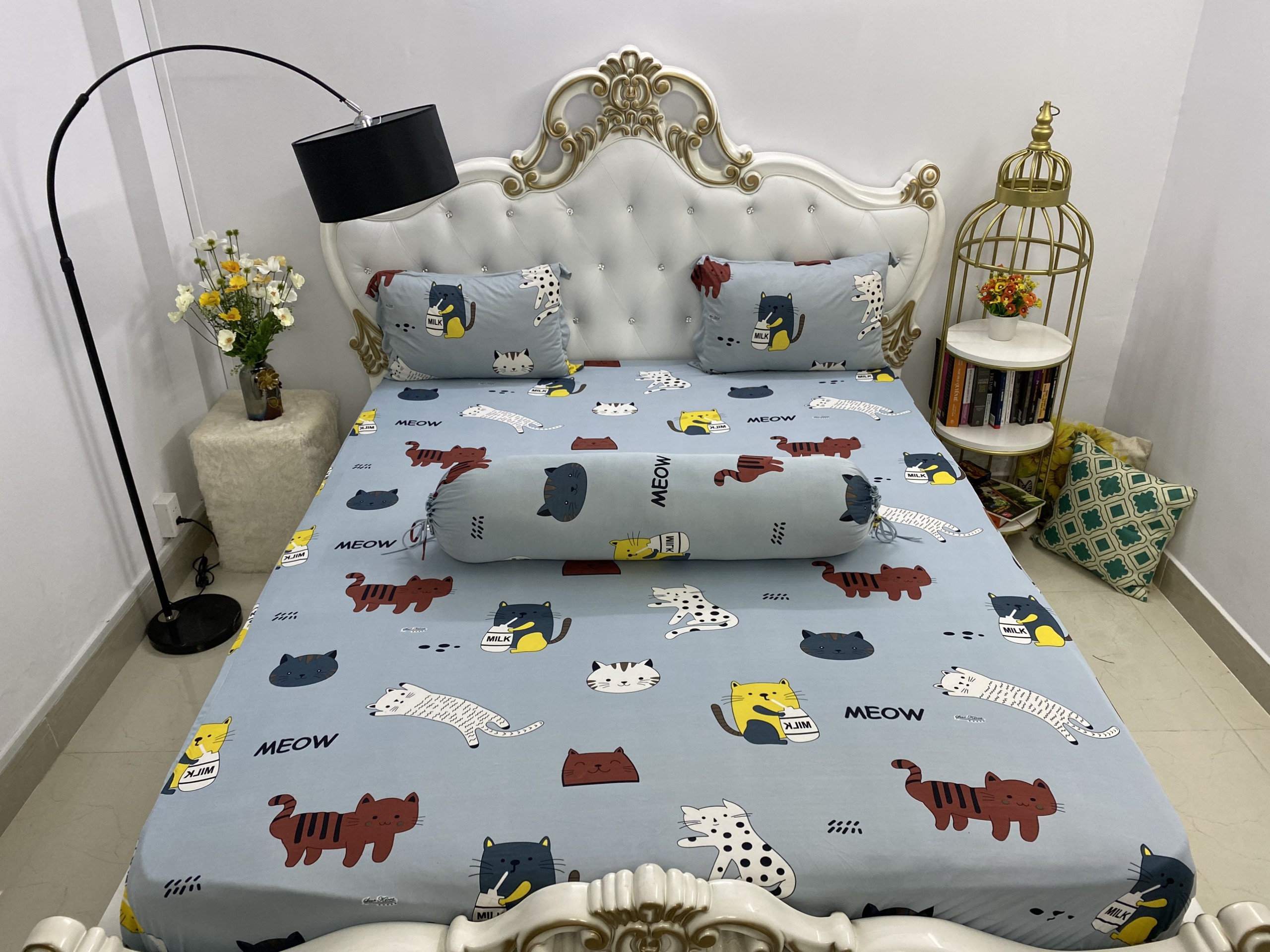 Bộ Drap Thun Hàn Quốc mát lạnh { 4 món } 1m6 hoặc 1m8x2m