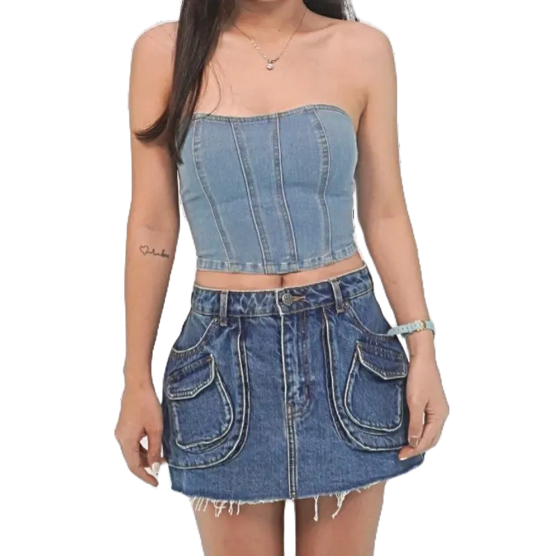 Quần short jean nữ túi hộp siêu bụi - Quần bò nữ túi hộp, ống rộng Phong Cách Đường Phố Gợi Cảm Cho Nữ | Samma Jeans - Quần Short