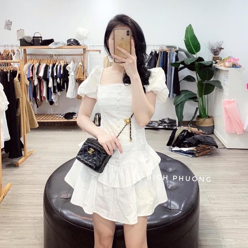 Váy tiểu thư 2 tùng xoè tay bồng siêu xinh