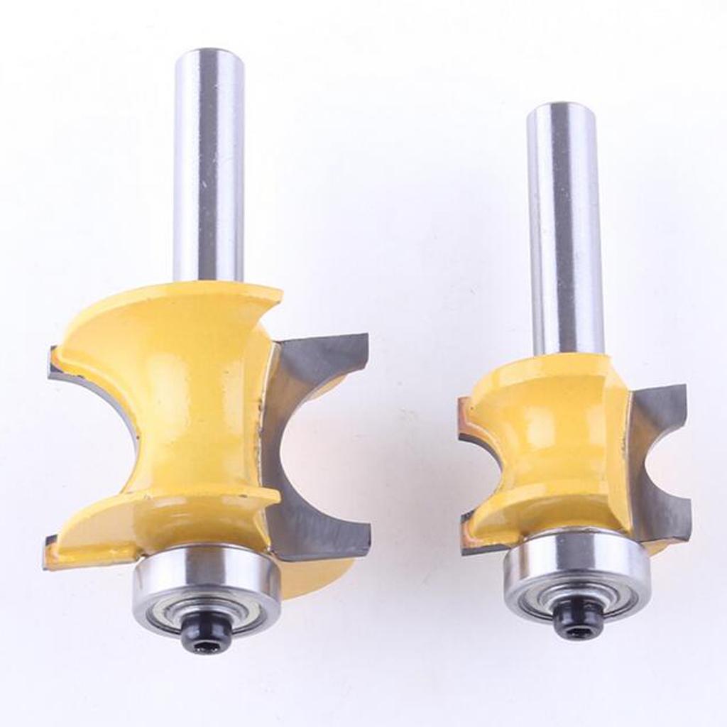 2x Half Round Bullnose Router Bit 5/8 1/2-inch Milling Cutter Tool,8mm Shank