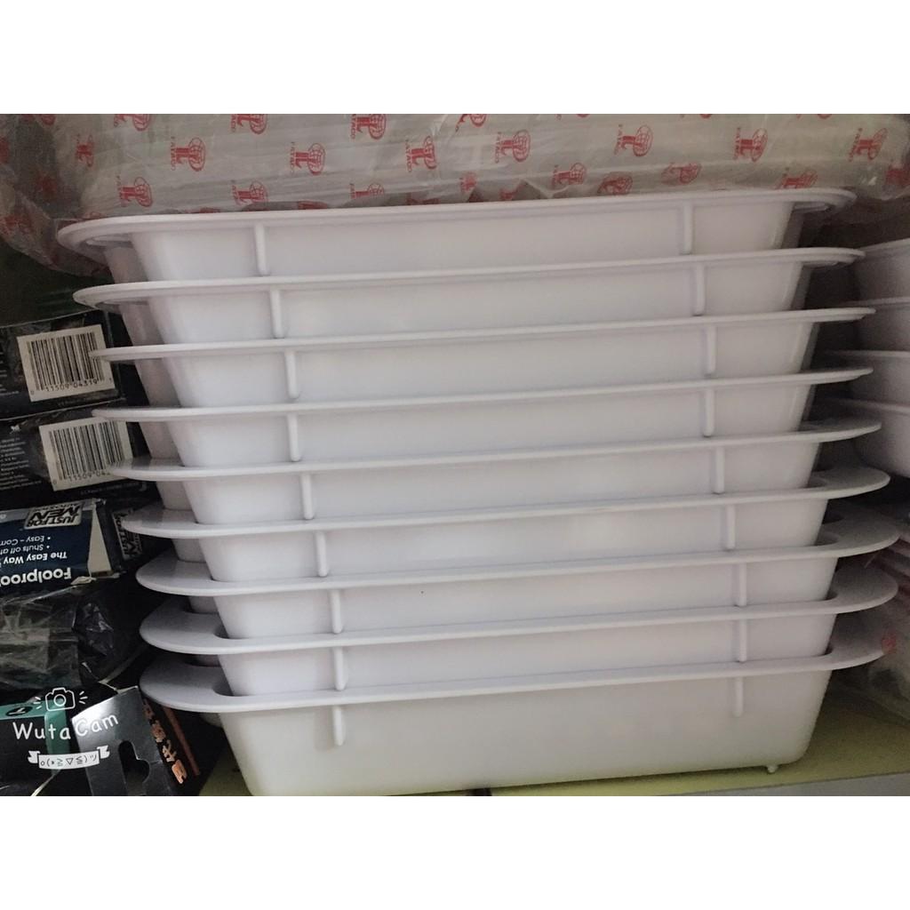Khay đựng cơm 6 ngăn, học sinh, xuất ăn công nghiệp bằng melamine / plastic có 2 nắp đậy 33 × 26 ×6 cm cao