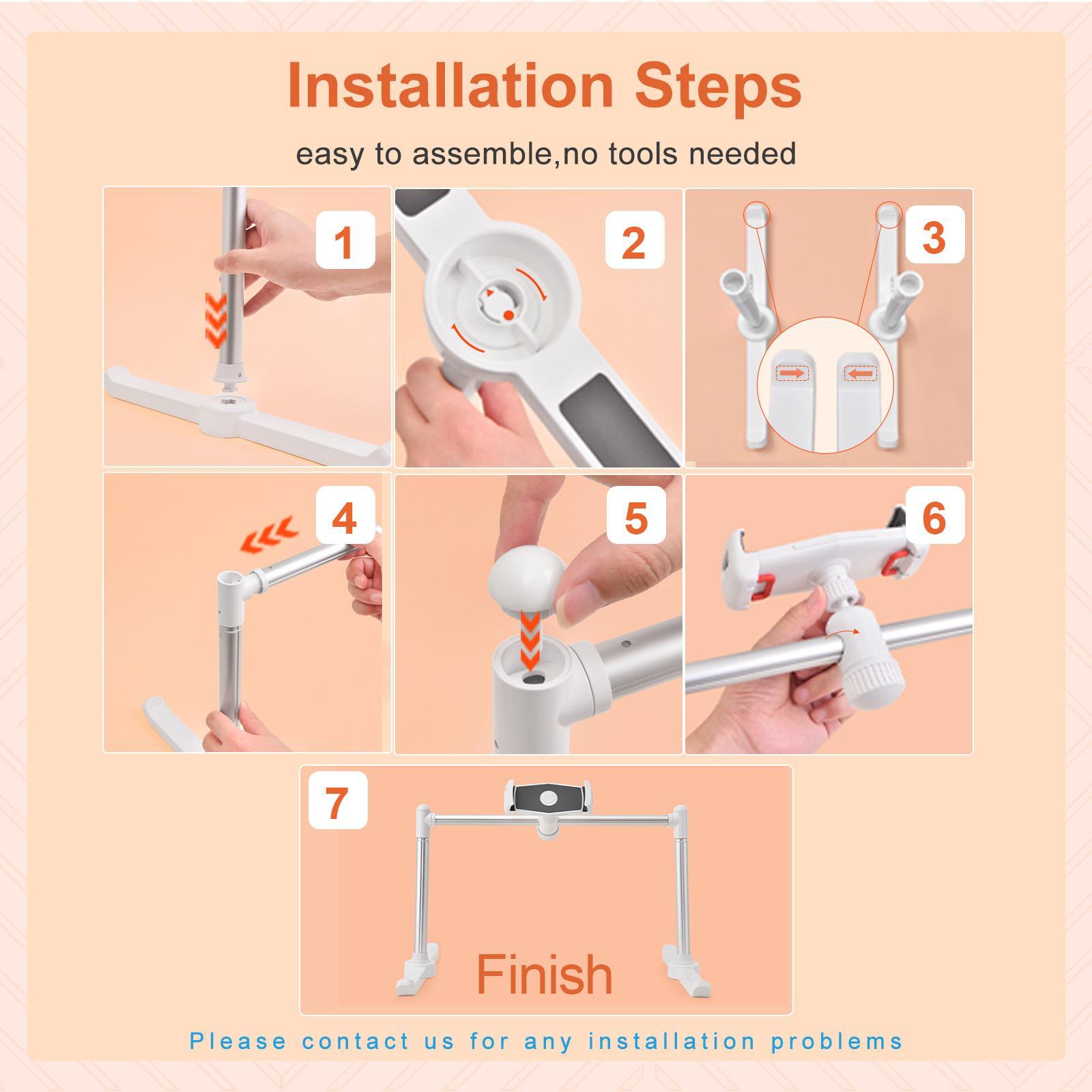 Cell Phone Holder for Bed Height Adjustable Universal for Office Bed Desktop