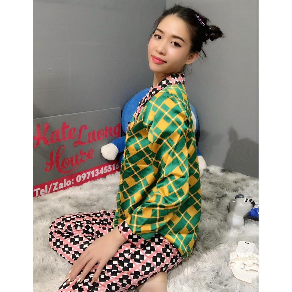 3.4 KLHSTORE2018 bộ ngủ pijama satin lập phương 4