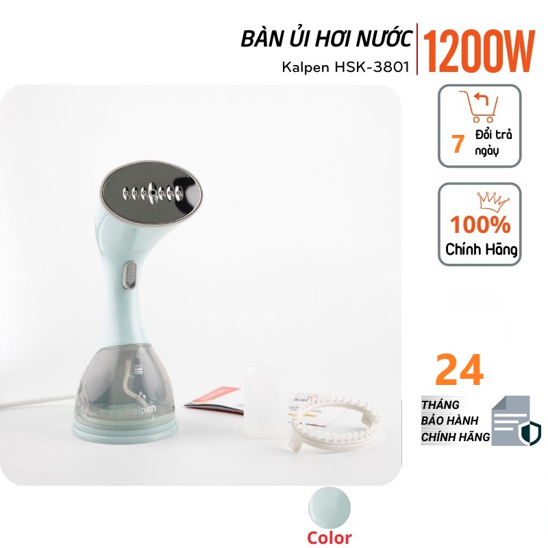 Bàn Ủi Hơi Nước Cầm Tay Mini Đứng Kalpen HSK-3801 Làm Mềm Và Là Phẳng Mọi Loại Vải - Hàng chính hãng