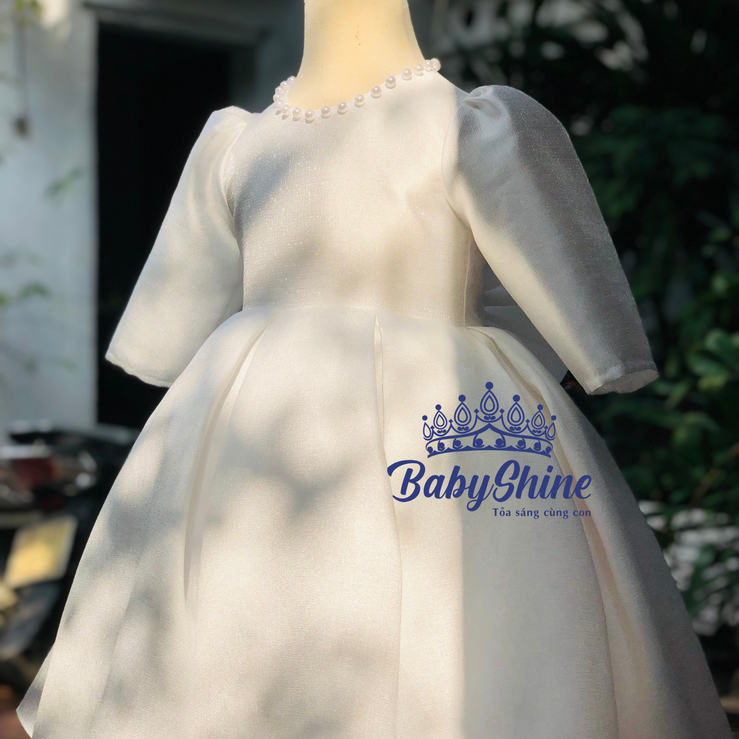 Đầm công chúa cho bé, đầm sinh nhật cho bé BabyShine - Màu trắng, chất liệu mát mẻ, mềm mại, đường may ẩn bé mặc sẽ thoải mái