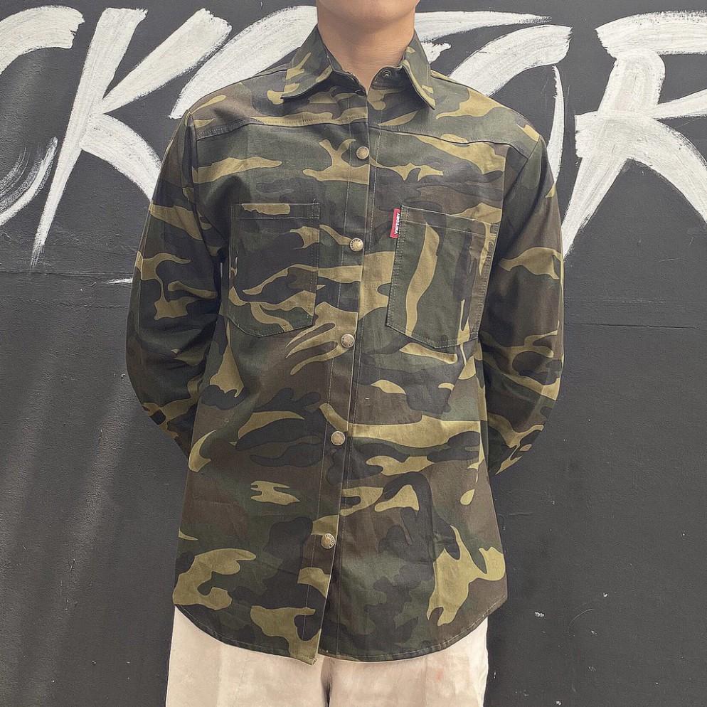Áo sơ mi tay dài họa tiết camo