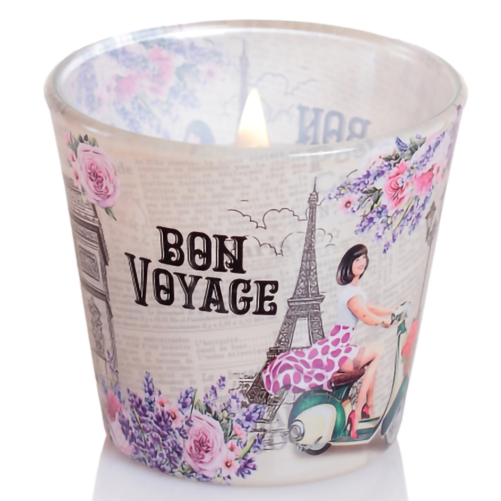 Ly nến thơm tinh dầu Bartek Bon Voyage 115g QT1643 - oải hương, hoa hồng (giao mẫu ngẫu nhiên)