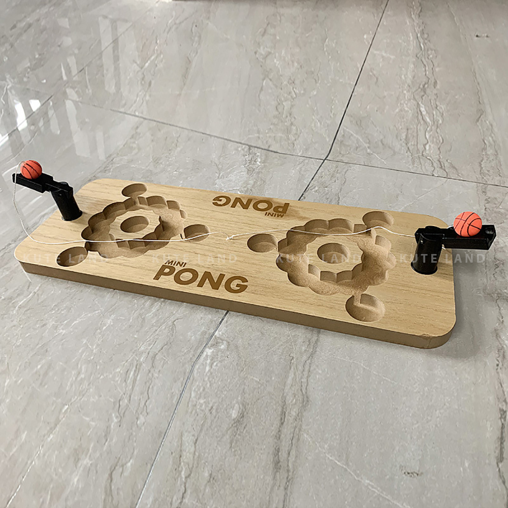 Bộ trò chơi Wood Peer Pong ném bóng vào ly Drinking Game dành cho bàn nhậu uống rượu bia