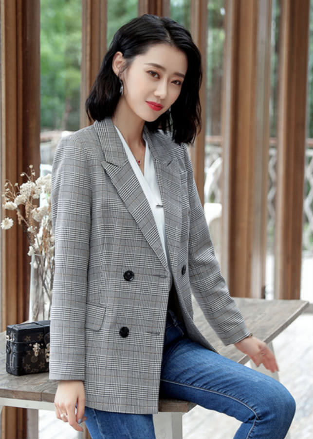 Áo Blazer Nữ Titishop ANN107 - Xám (Size