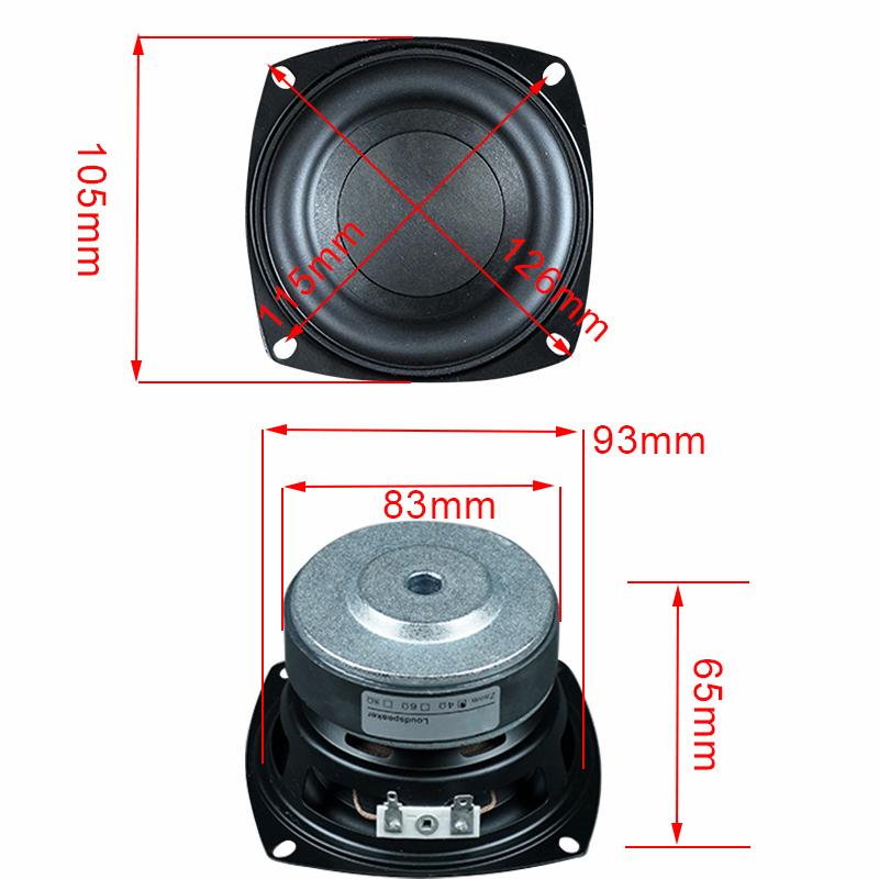 Loa âm trầm 4 inch loa siêu âm 40W 4ohm 8ohm loa bass sức mạnh mạnh 2.1 loa loa su phụ đơn vị 2 loa loa