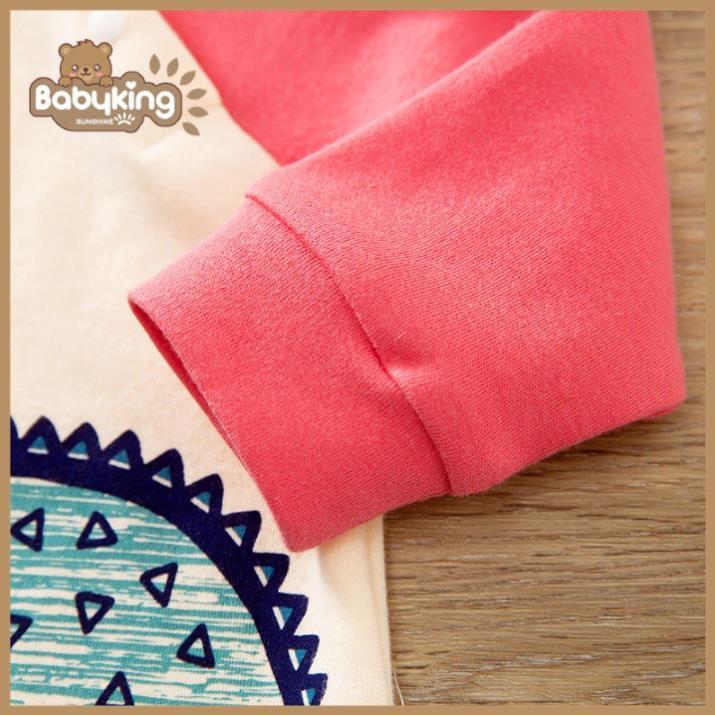 BodySuit giáng sinh noel cho bé,áo liền quần dễ thương dài tay kiểu khủng long tím đỏ ,cotton 100%,Aiueo Nhật.