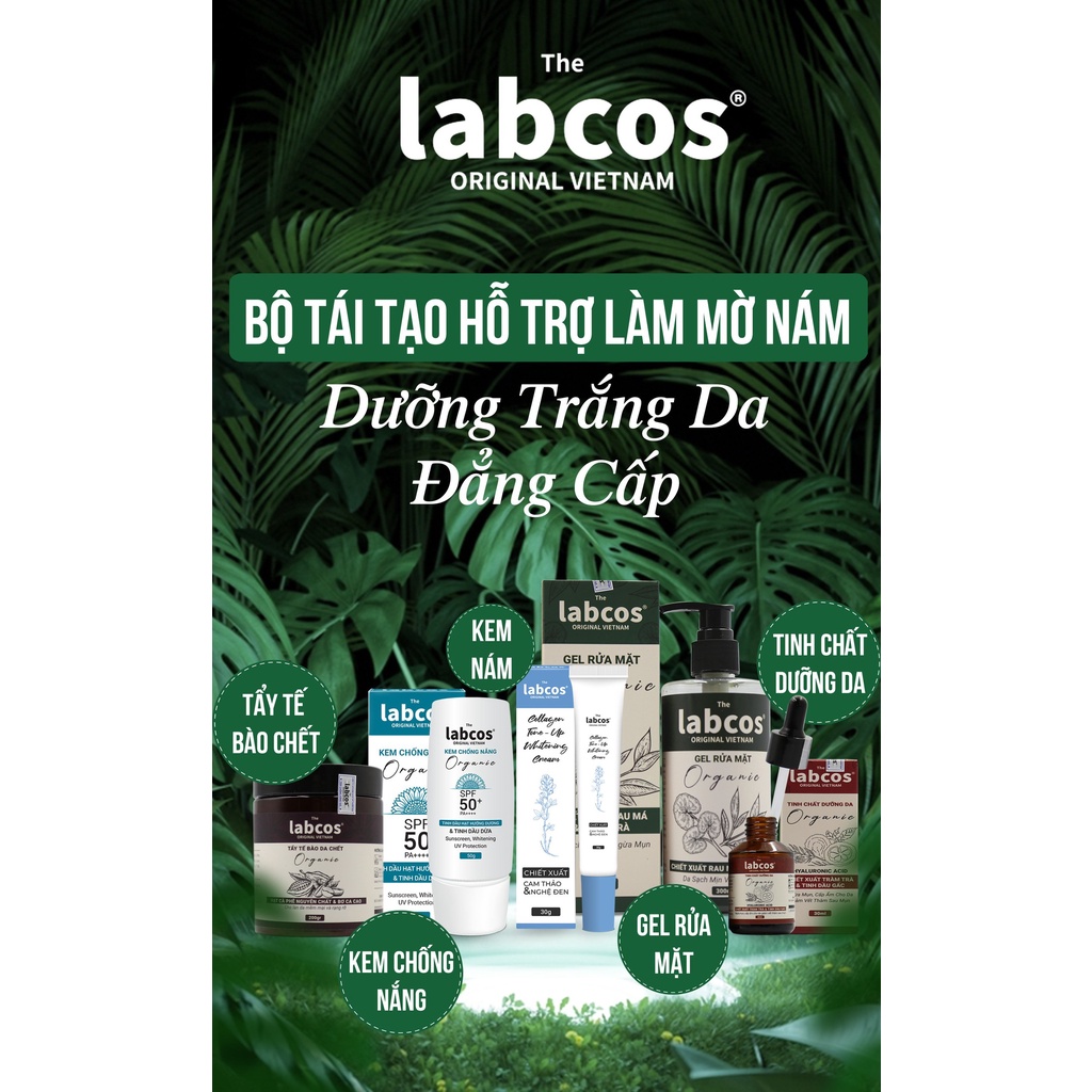 Combo 4 Món Tái Tạo Hỗ Trợ Làm Mờ Nám Dưỡng Trắng Da Đẳng Cấp The Labcos Original