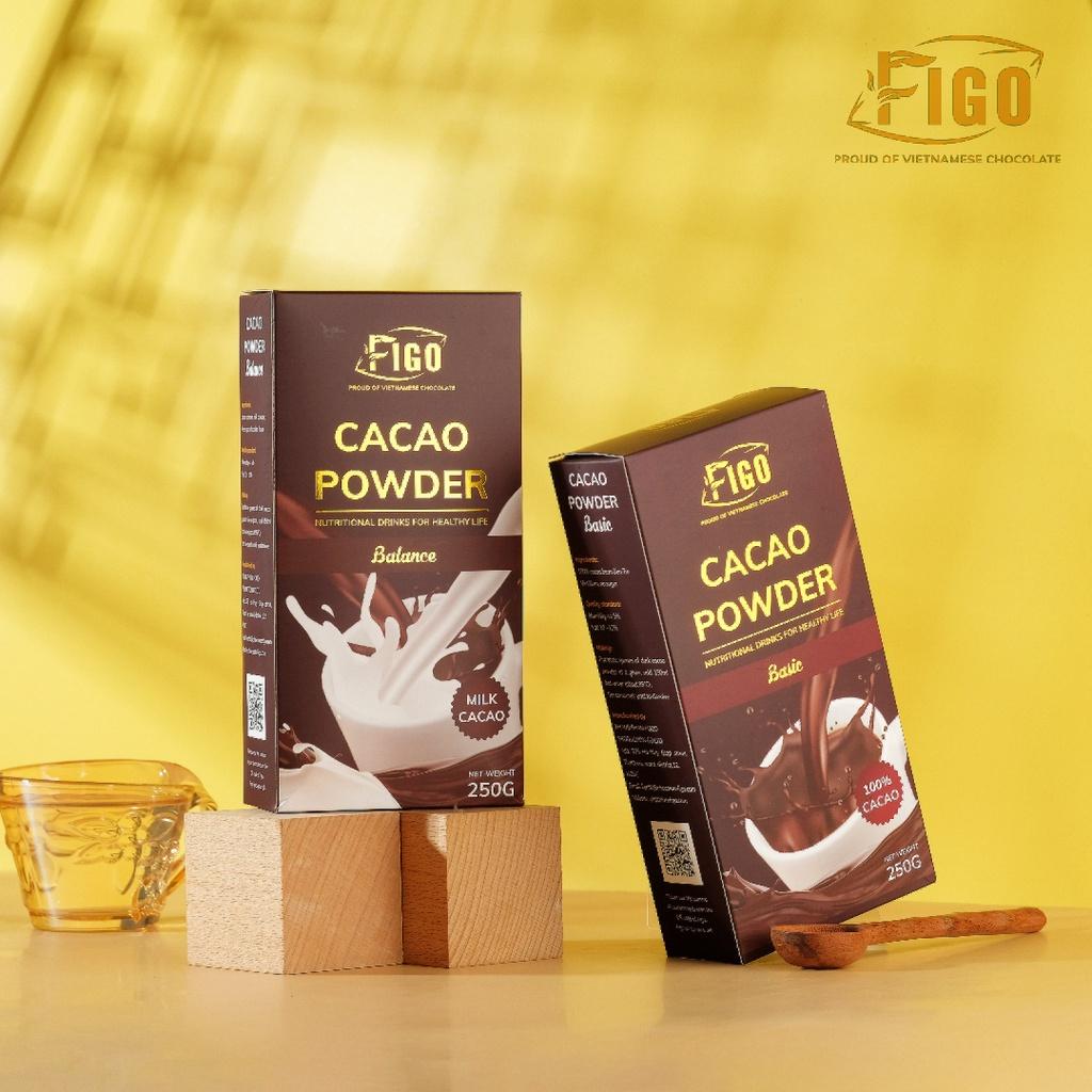 Combo 2 Hộp Bột cacao nguyên chất và Bột socola siêu ngon FIGO HỘP 250G