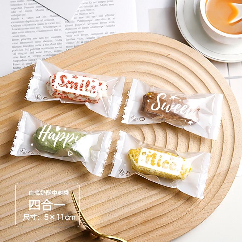 Bao bì kẹo, túi đựng bánh, hoạt tiết chữ tiếng anh 4 in 1 kích thước 5x11 - VUA BAO BÌ