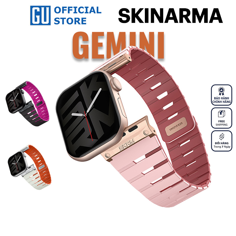 Dây Đồng Hồ Cho Apple Watch SKINARMA GEMINI Size 42/41/40mm Phối 2 Tông Màu Nổi Bật Khóa Nam Châm Liền Mạch Hàng Chính Hãng