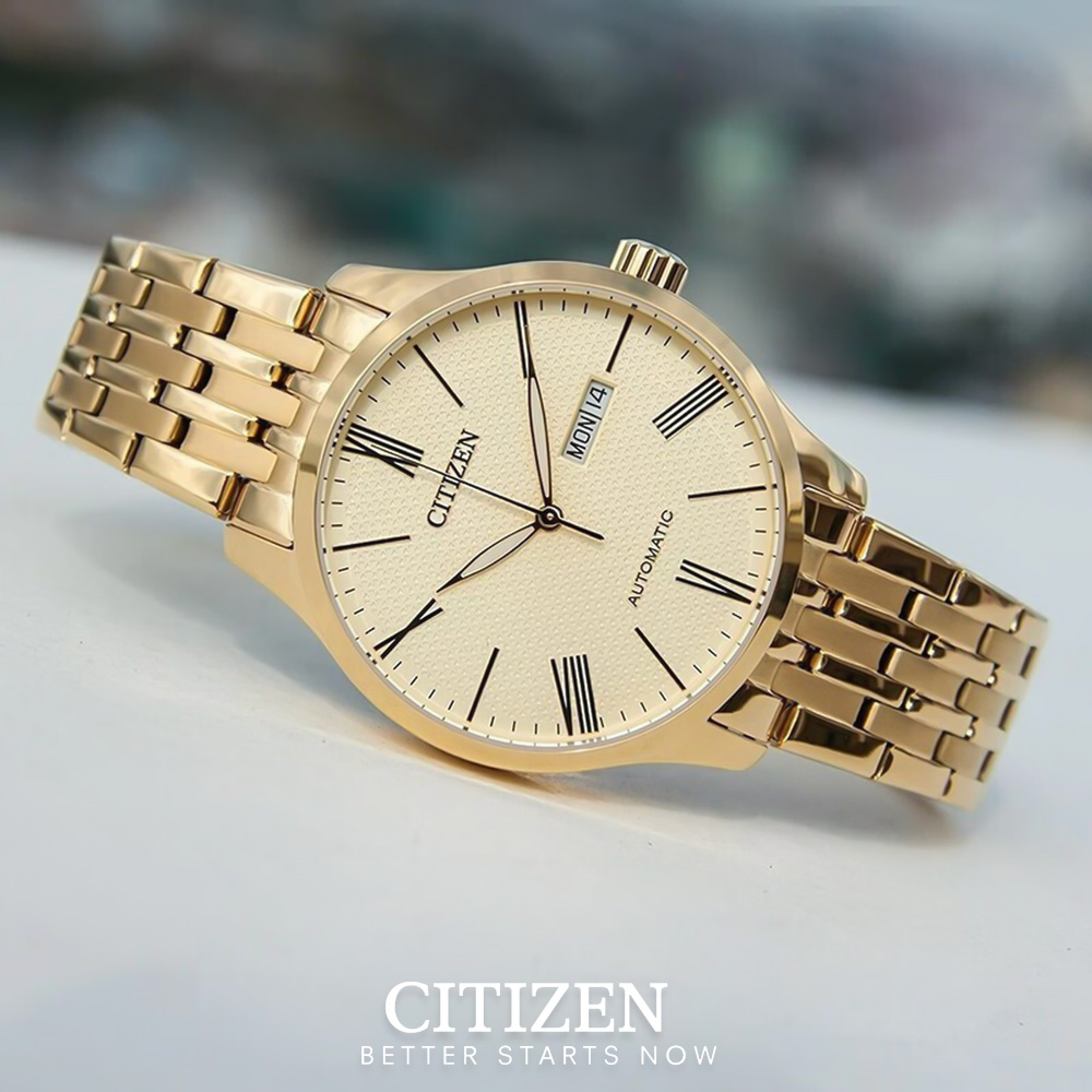 Đồng Hồ Nam Citizen Dây Thép Không Gỉ NH8352-53P - Mặt Vàng