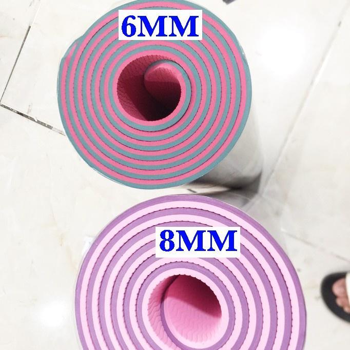 THẢM TẬP YOGA ️THẢM TẬP GYM TPE 6MM 2 LỚP