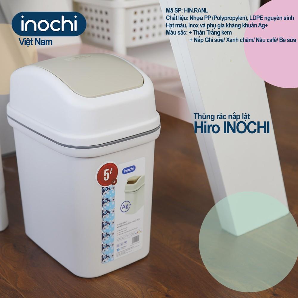 Thùng Rác Nhựa Nắp Lật Thông Minh Inochi 5Lít 10L 15L Làm Sọt Rác Văn Phòng, Khách Sạn, Đựng Rác Gia Đình THRNL05