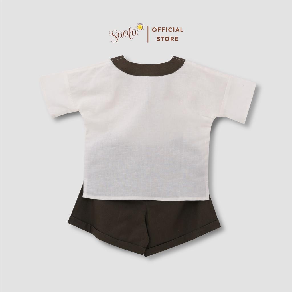 Bộ Quần Áo Bé Trai/ Bé Gái Chất Linen Mềm Mịn Thoáng Mát - BARON SET - SEL001 - SAOLA CLOTHING