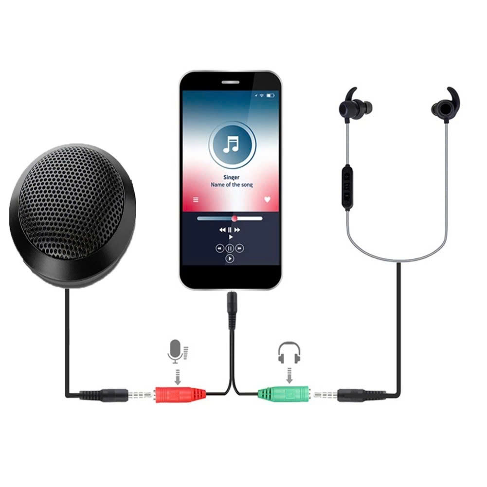 Micro thu âm đa hướng 360 độ để bàn dùng cho họp hội nghị trực tuyến chân cắm 3.5mm - hàng nhập khẩu