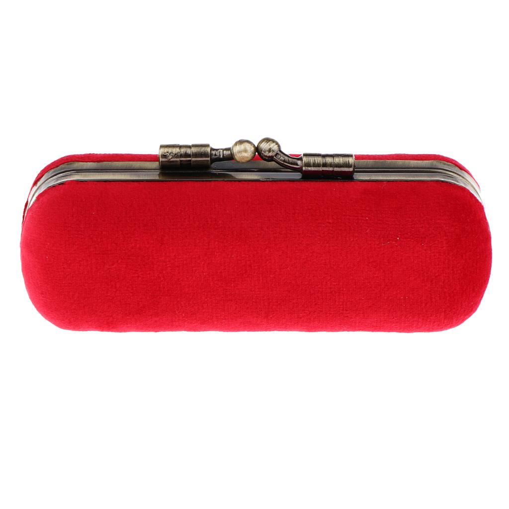 Lipstick Holder Makeup Case Storage Box Mirror Purse Pocket Red