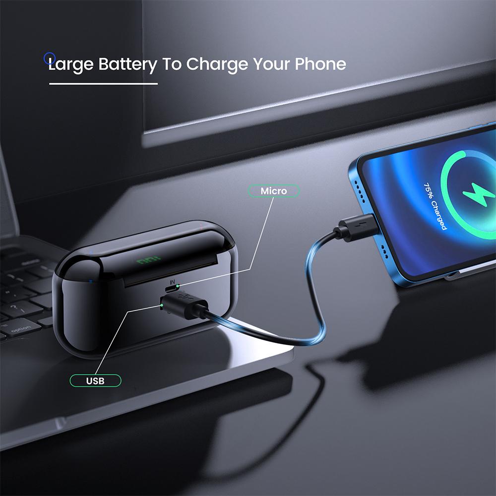 Tai nghe Bluetooth VOYEE V9 Tai nghe không dây TWS Tai nghe chống nước Tai nghe điều khiển cảm ứng Bluetooth có hộp sạc Màu sắc: 1 chiếc