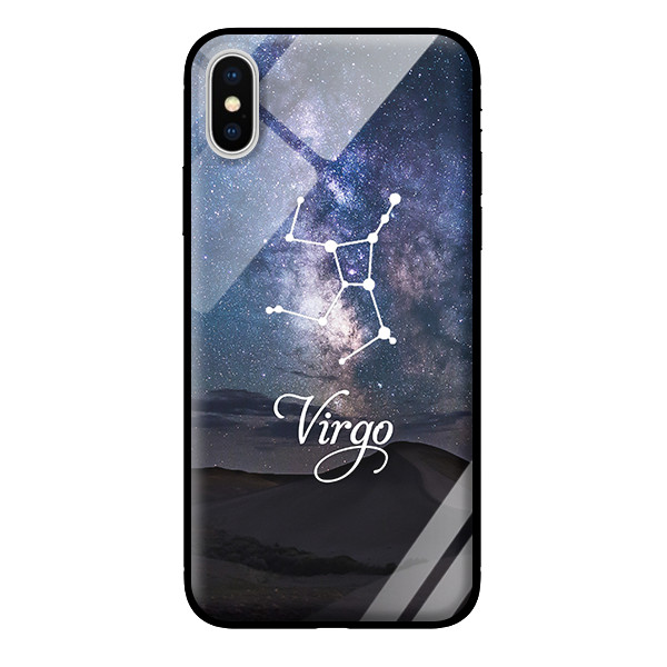 Ốp lưng kính cường lực cho iPhone XS 12 cung hoàng đạo   - Hàng chính hãng