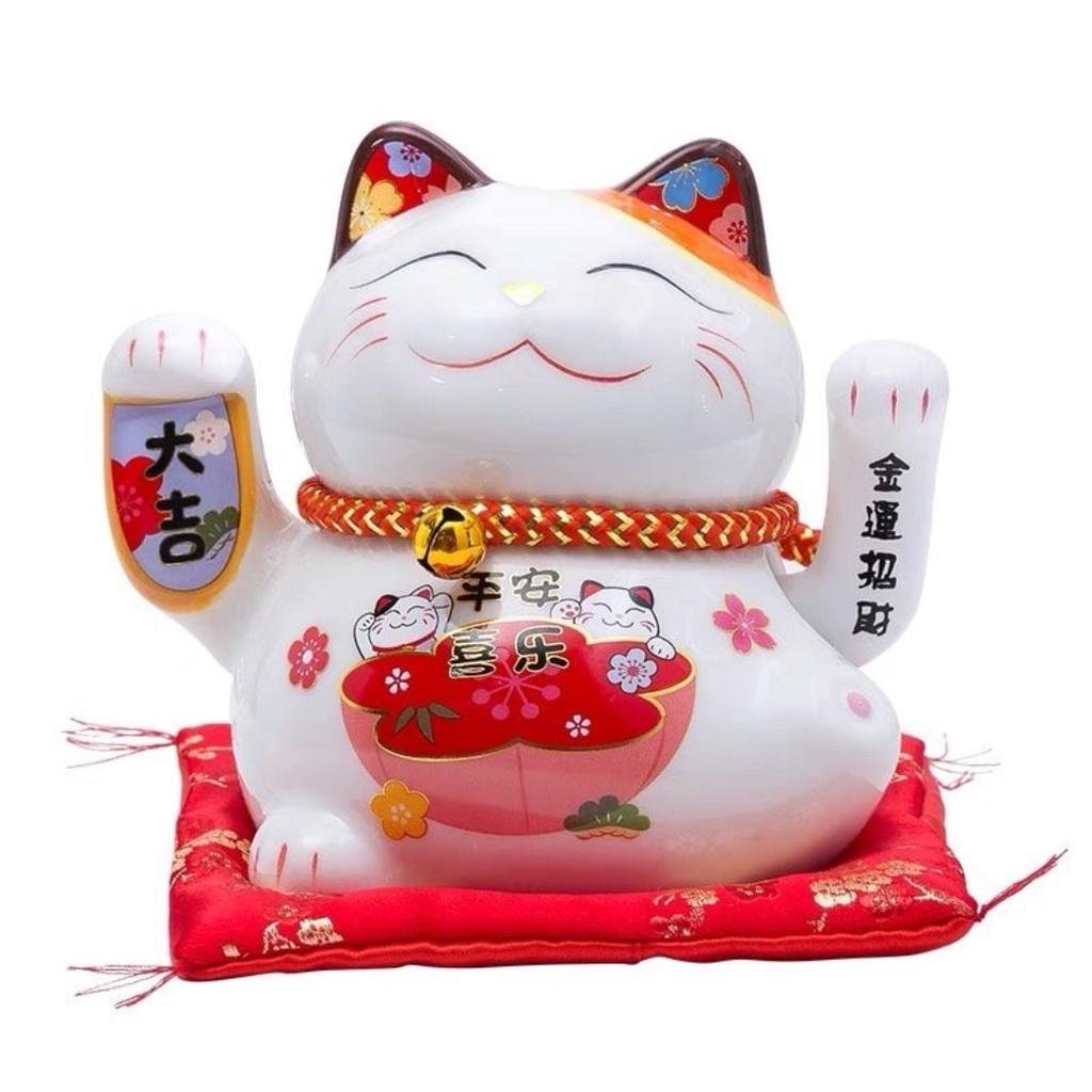 Mèo thần tài may mắn phát tài, phát lộc cho gia chủ vẫy tay Nhật Bản Maneki Nekko chất liệu gốm sứ cao cấp nhiều mẫu
