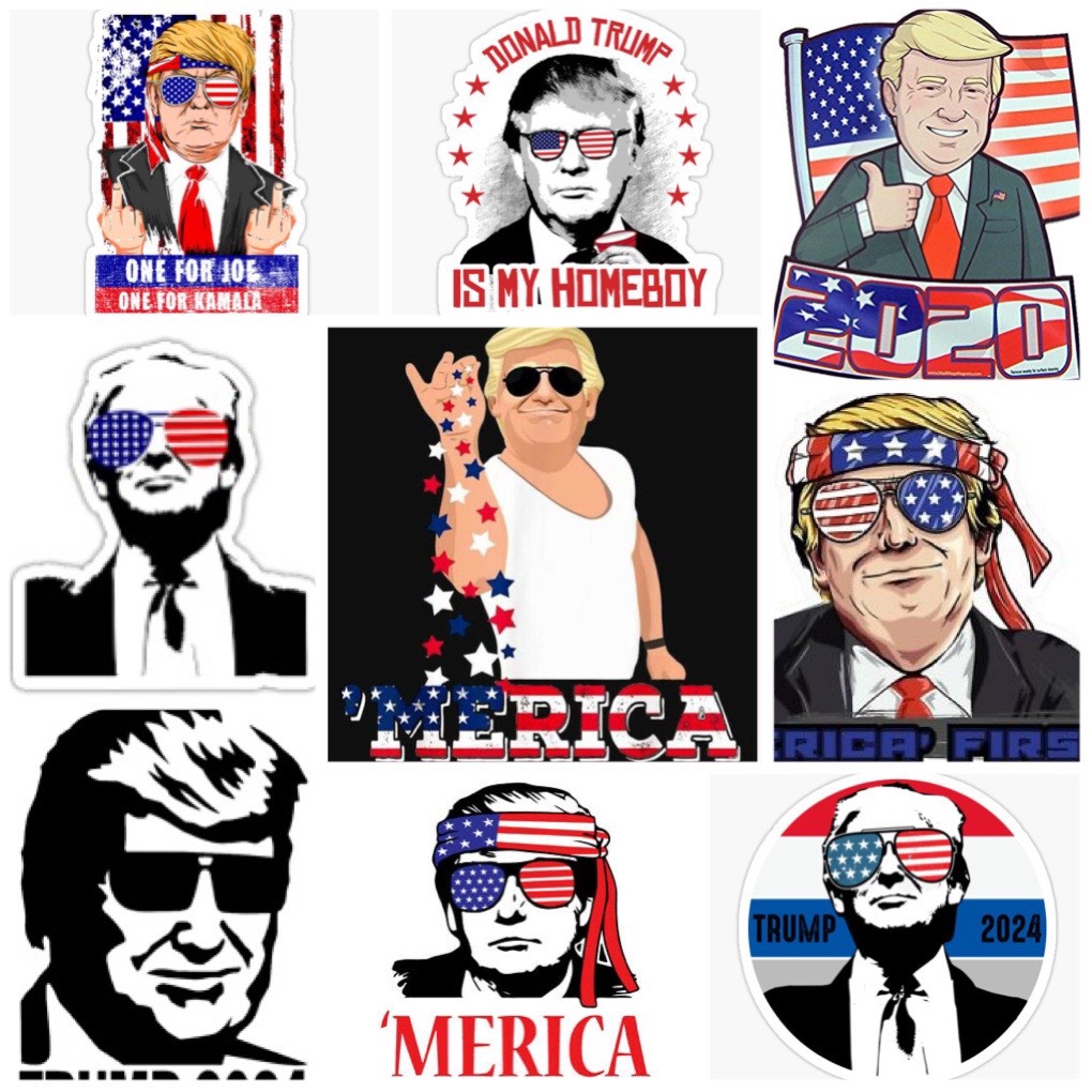 Set 30-60 sticker Donald Trump