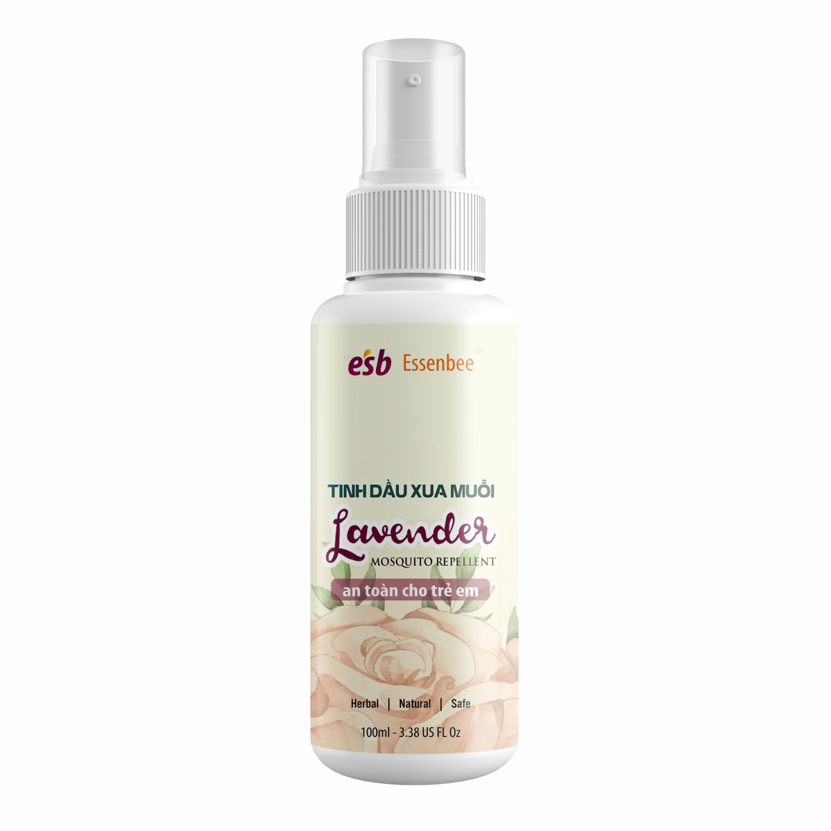 Tinh dầu xịt xua muỗi Lavender – Essenbee – 100ml - An toàn khi sử dụng cho không gian có trẻ em