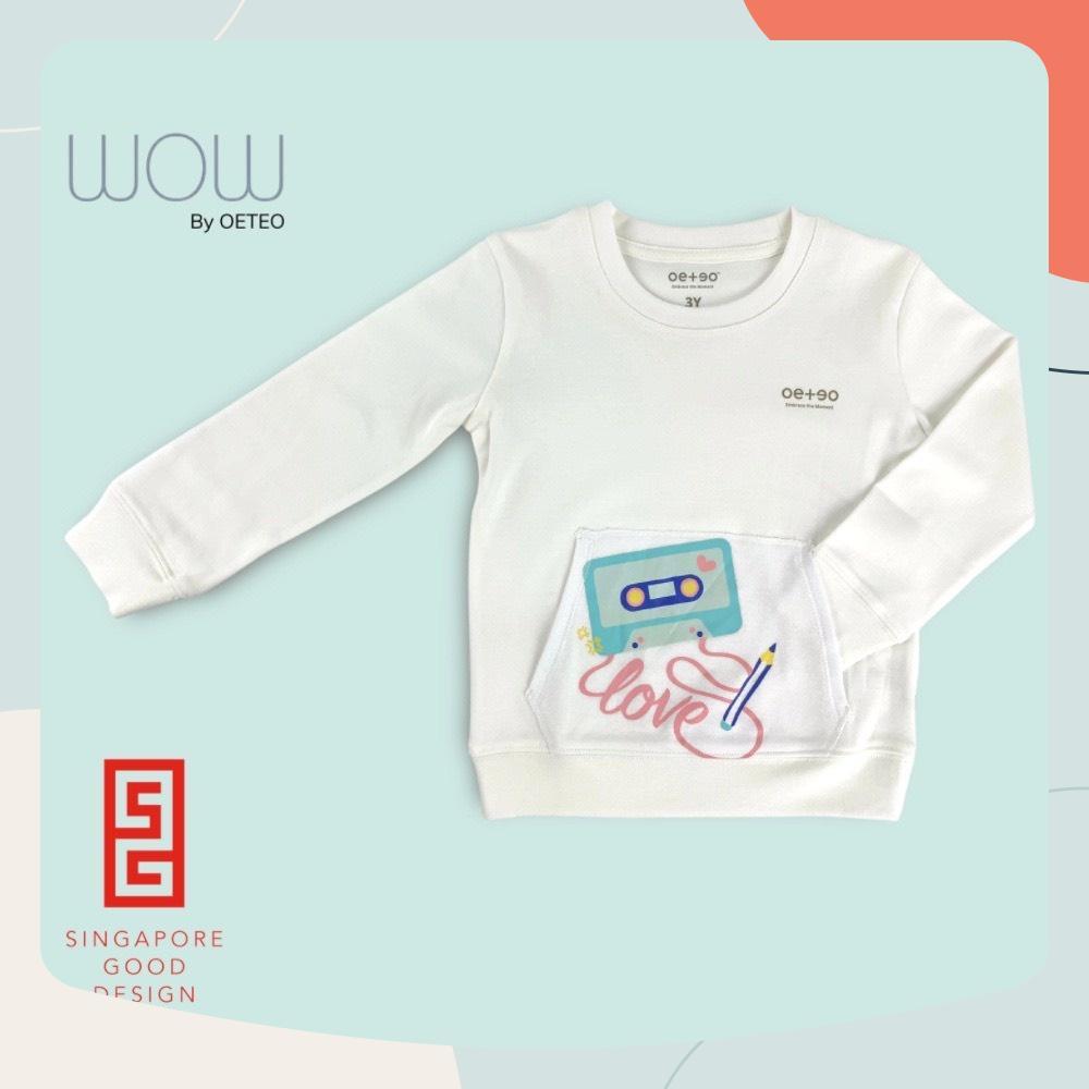 Áo Thun Dài Tay WOW by OETEO Cho Bé Trai, Bé Gái Từ 2 Đến 4 Tuổi Vải 100% Cotton Mềm Mại