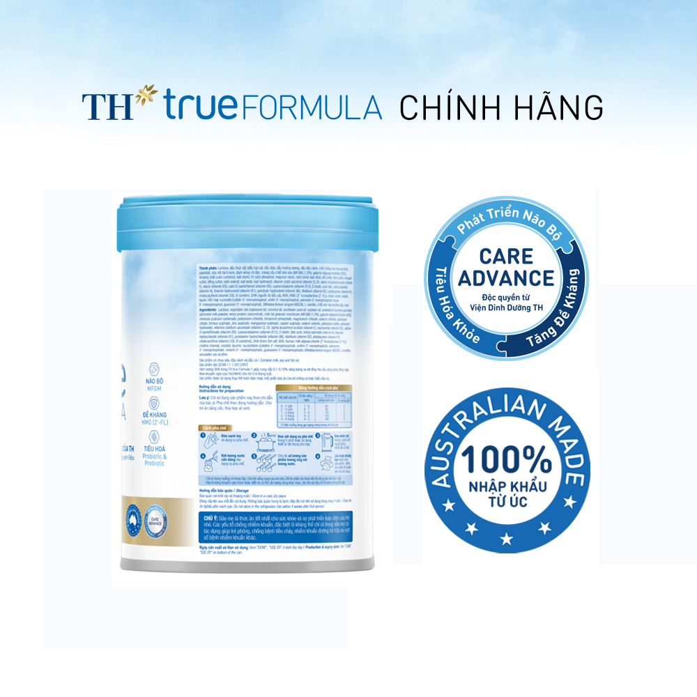 Hộp sản phẩm dinh dưỡng công thức TH true FORMULA 1 cho trẻ từ 0 đến 6 tháng tuổi 800 g