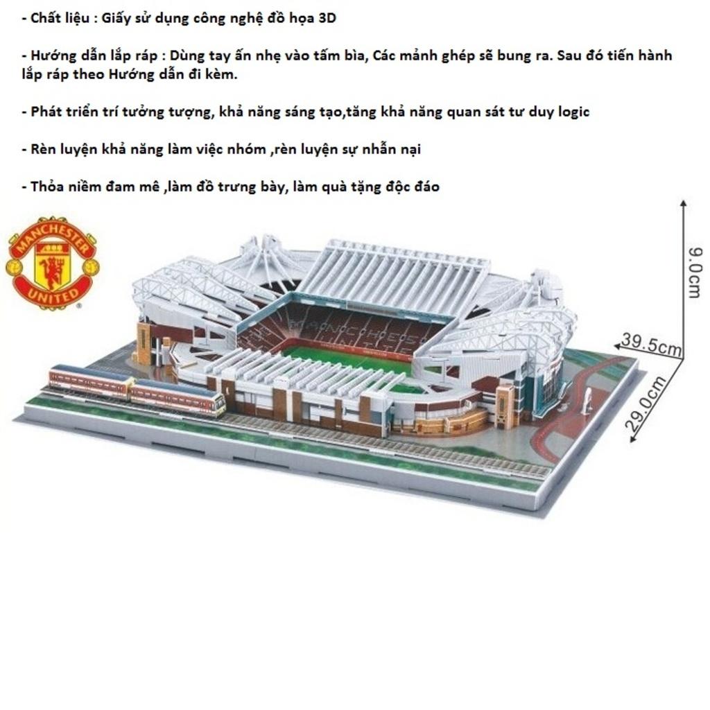 Mô hình sân vận động bóng đá SVĐ Old Trafford MU đồ chơi lắp ghép sân vận động lego mô hình Man United giấy 3D độc đáo