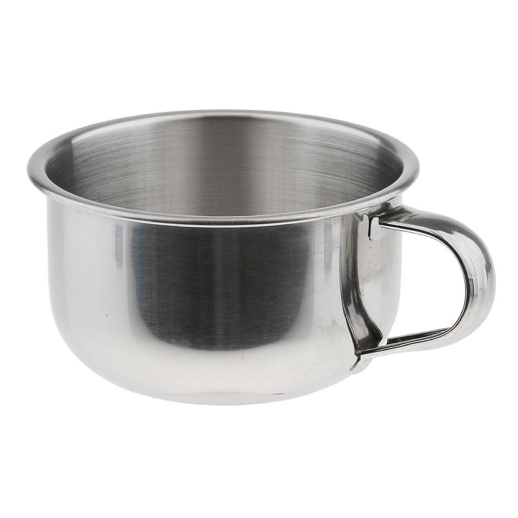 Set of 3pcs Professional Stainless Steel Men Shaving Mug Bowl Cup Tool