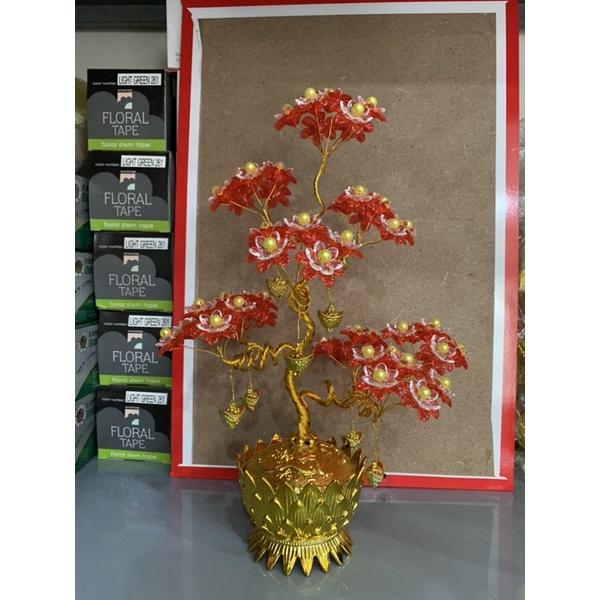 Chậu sen với hoa pha lê cao 30cm