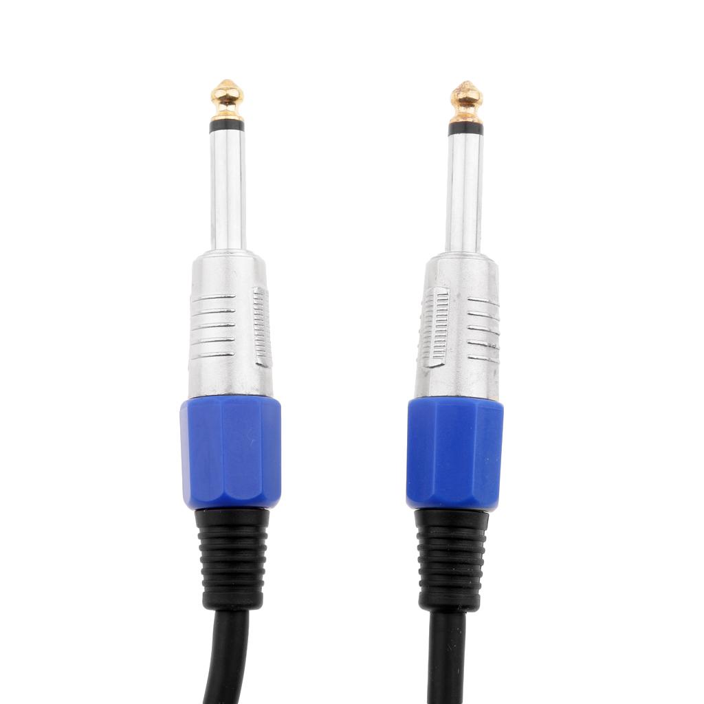 Premium 6.35mm Mono Jack 1/4'' TRS Cable Unbalanced Guitar Patch Cords/Instrument Cable Male to Male Guitar Mixer Audio Lead
