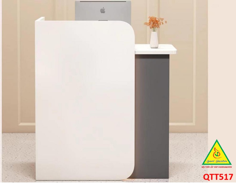 Bàn thu ngân, bàn lễ tân, bàn tính tiền bằng gỗ MDF QTT517 - NỘI THẤT LẮP RÁP VIENDONGADV
