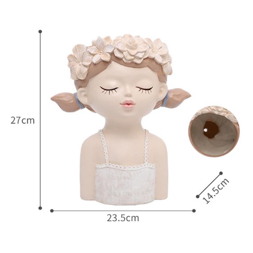 2- Succulent Plant Pot Girl Flower Planter Flowerpot Home