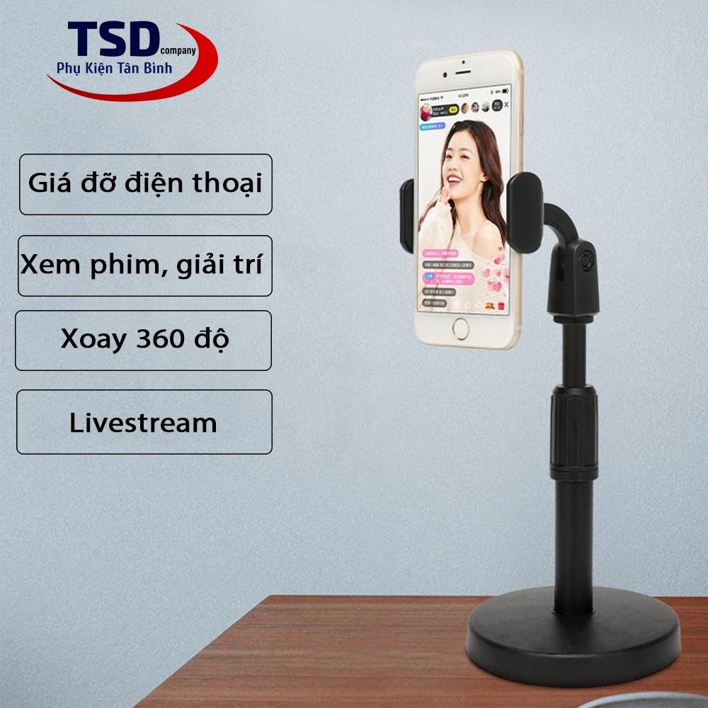 Chân Đế Để Bàn Kẹp Điện Thoại Khi Livestream, Xem Phim Xoay 360 Độ Thông Minh